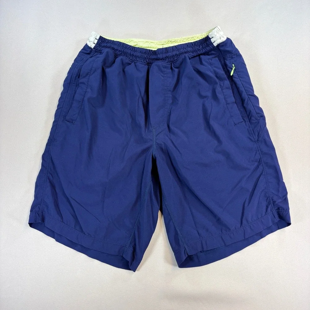Birddogs Gym Shorts Mens Medium Navy Blue Lined Athletic Performance Stretch